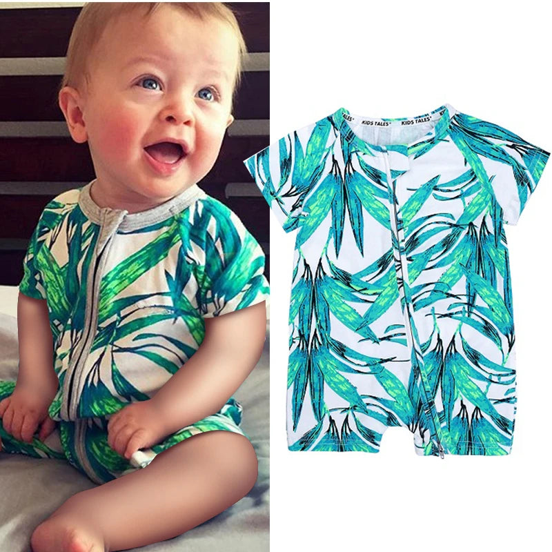 Baby Romper Short Sleeves Cotton Unisex Comfortable Jumpsuit