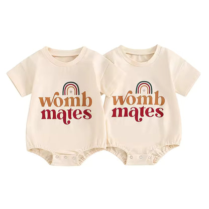 Two-Piece Rainbow Romper Set for Babies