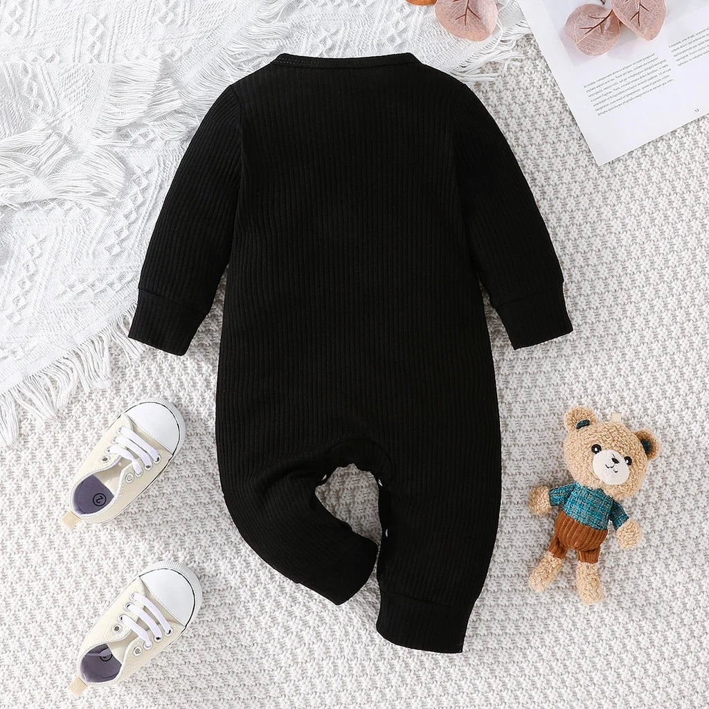 Baby Romper with Cartoon Bear Long Sleeve