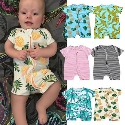 Baby Romper Short Sleeves Cotton Unisex Comfortable Jumpsuit