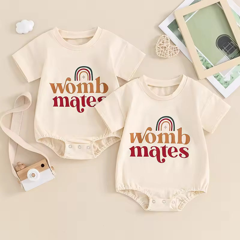 Two-Piece Rainbow Romper Set for Babies