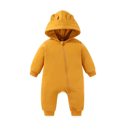 Baby Jumpsuit with Hood 2-way Zipper 