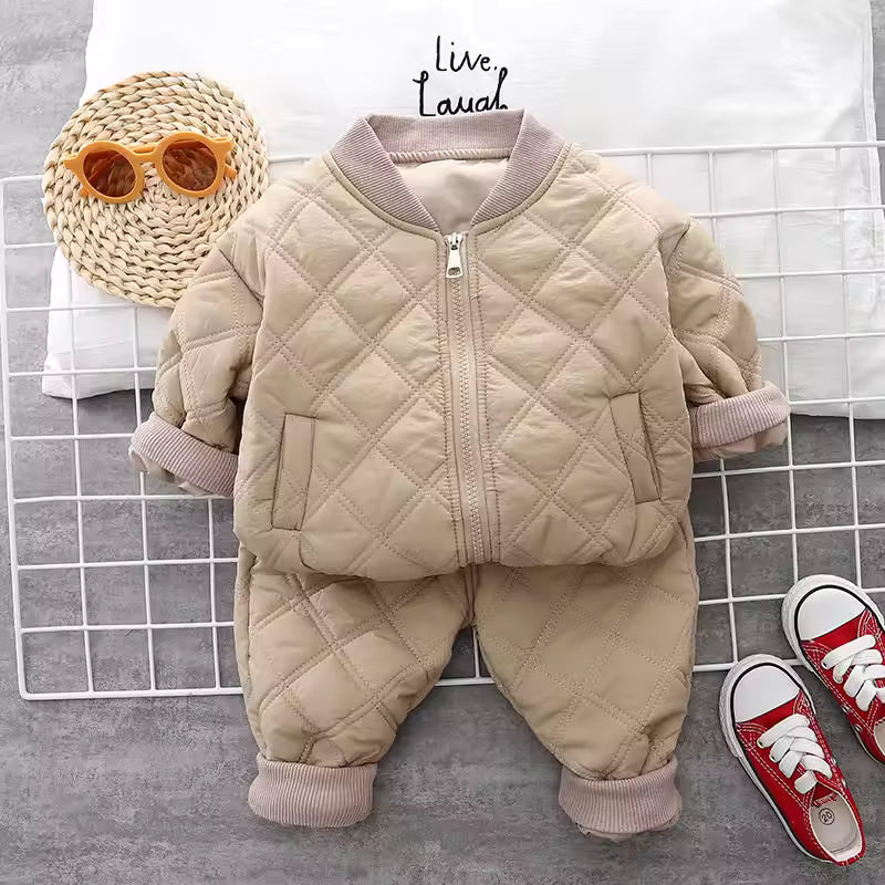 Warm Children's Snowsuit Made of Faux Down