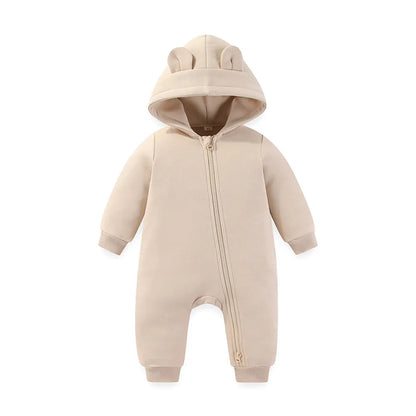Baby Jumpsuit with Hood 2-way Zipper 