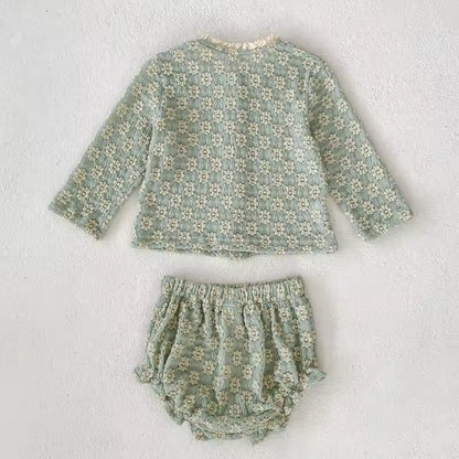 Knitted Set with Floral Jacquard