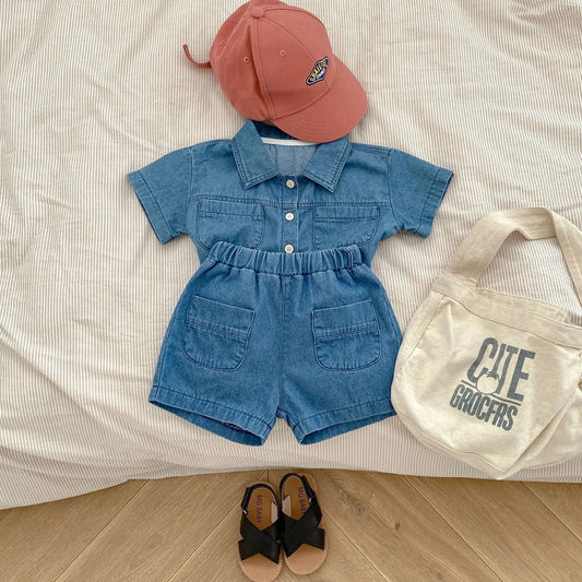 Summer set Baby 2-piece Shirt with Pocket &amp; Shorts