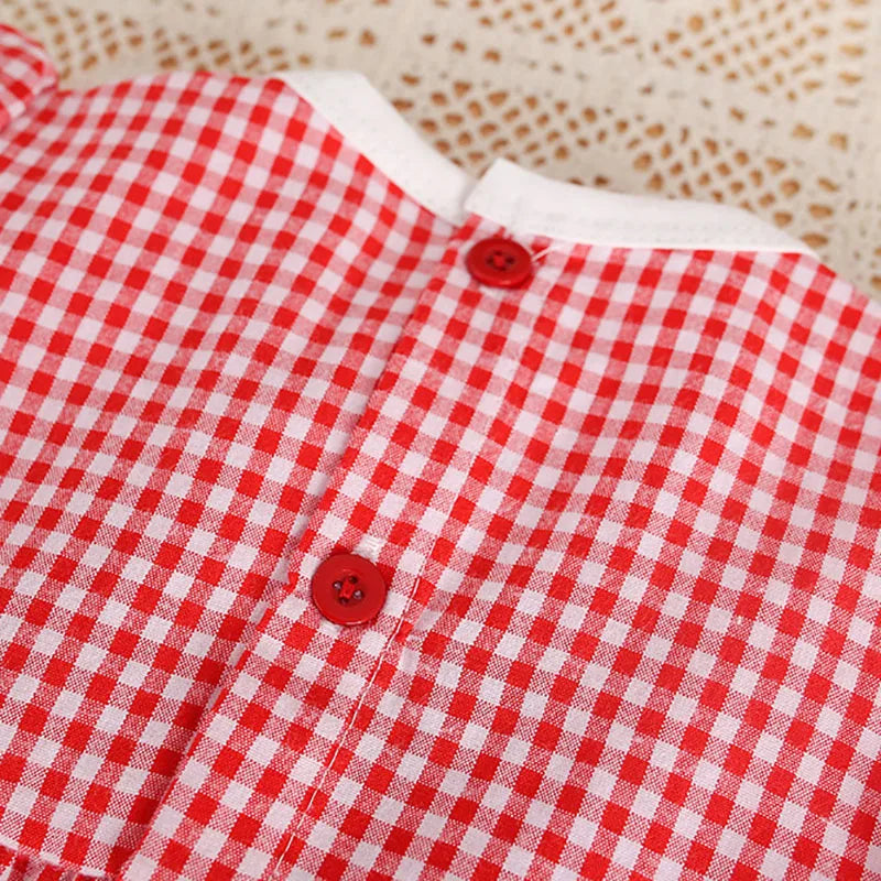 Baby Girls Romper – Strawberry Embroidery 