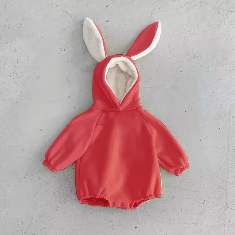 Baby Romper with Bunny Ears and Hood