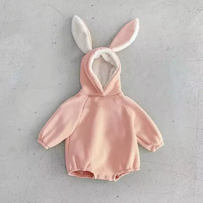 Baby Romper with Bunny Ears and Hood