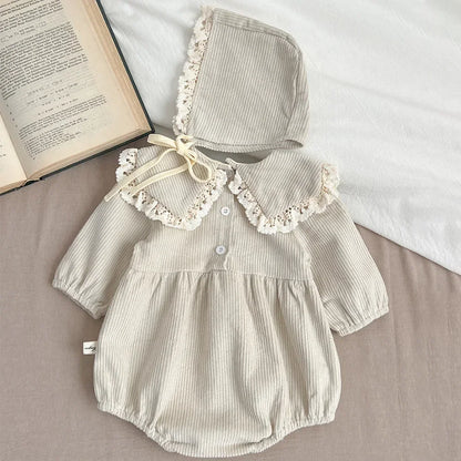 Spring Romper Set for Baby Girls – Corduroy 