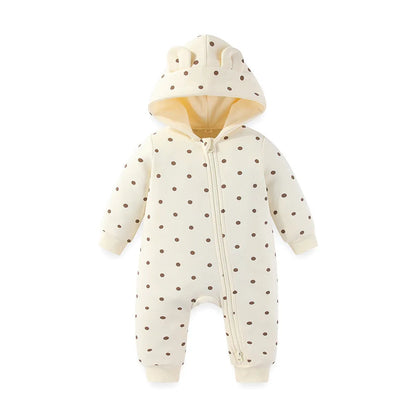 Baby Jumpsuit with Hood 2-way Zipper 
