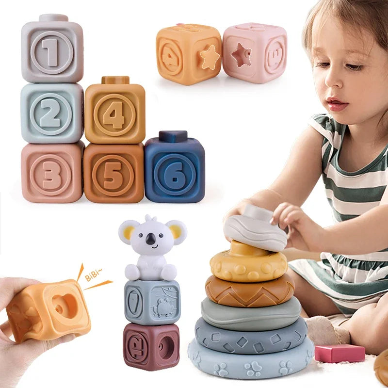 Silicone Baby Stacking Blocks 
