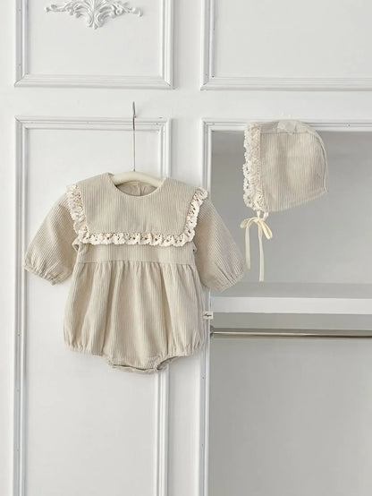 Spring Romper Set for Baby Girls – Corduroy 