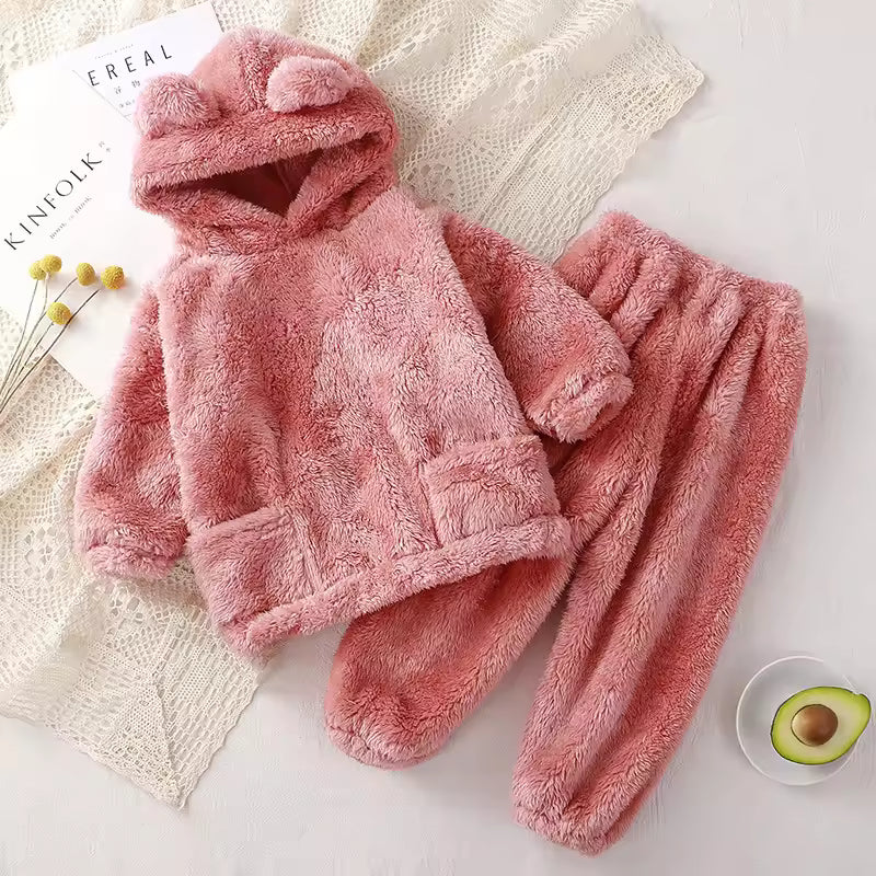 Fleece Bear Ear Hoodie for Girls