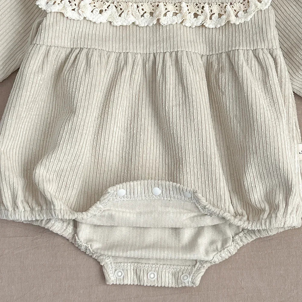 Spring Romper Set for Baby Girls – Corduroy 