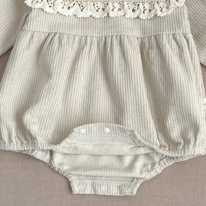 Spring Romper Set for Baby Girls – Corduroy 