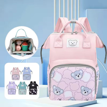 Backpack with bear print