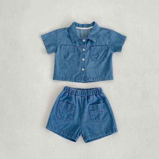 Summer set Baby 2-piece Shirt with Pocket &amp; Shorts