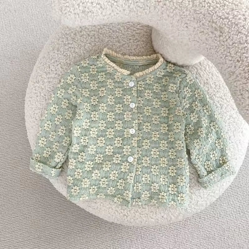 Knitted Set with Floral Jacquard