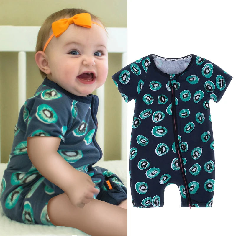 Baby Romper Short Sleeves Cotton Unisex Comfortable Jumpsuit