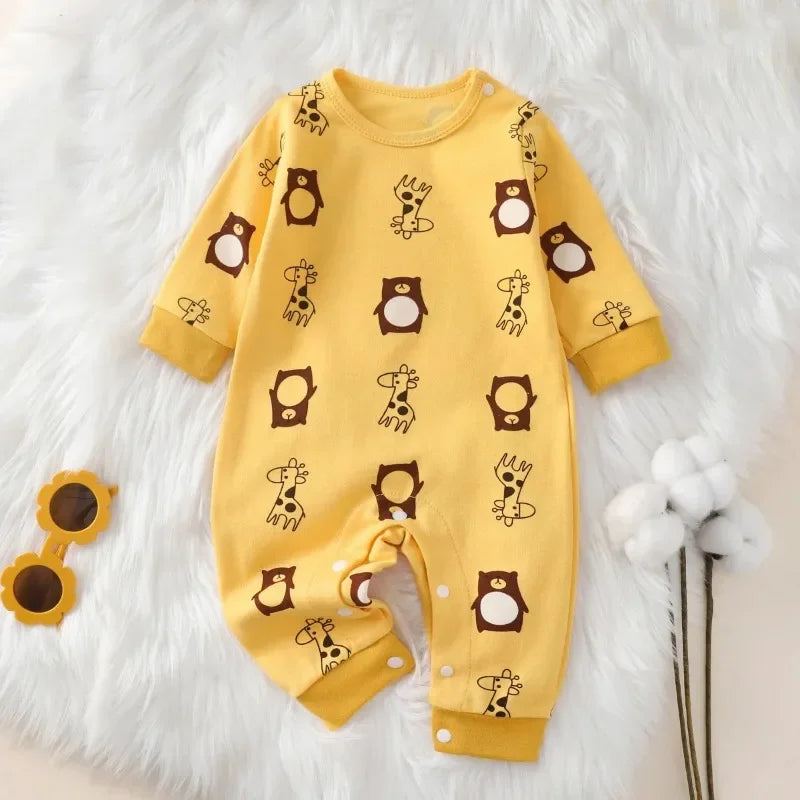 Baby Jumpsuit Fall &amp; Spring – Long Sleeve with Animal Print
