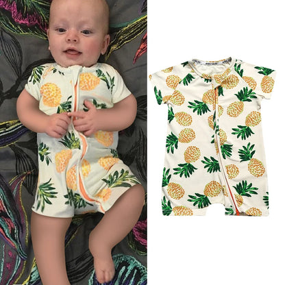 Baby Romper Short Sleeves Cotton Unisex Comfortable Jumpsuit