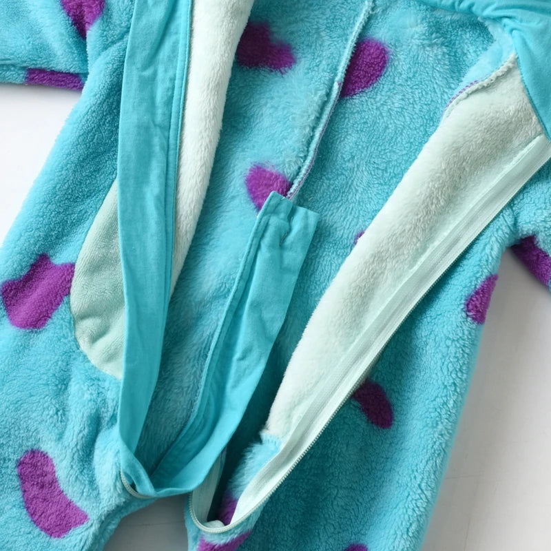 Lioraitiin Baby Winter Jumpsuit Fleece Horn Hood