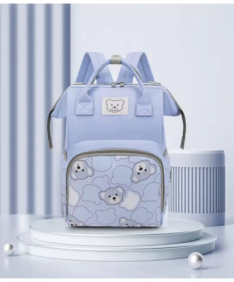 Backpack with bear print