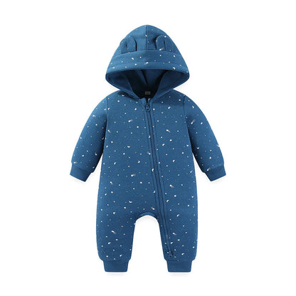 Baby Jumpsuit with Hood 2-way Zipper 