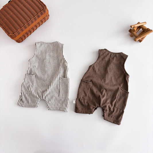 Summer Jumpsuit – Korean Style Striped Sleeveless