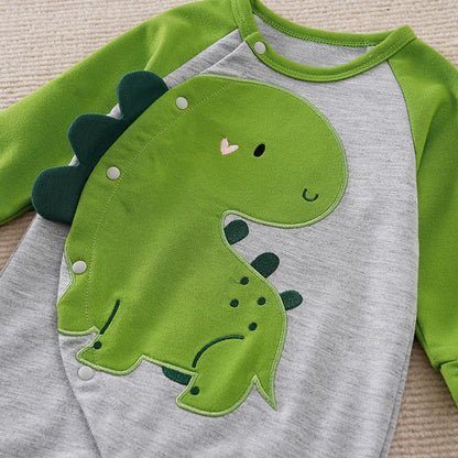 Baby Bodysuit with Dinosaur Print - Green