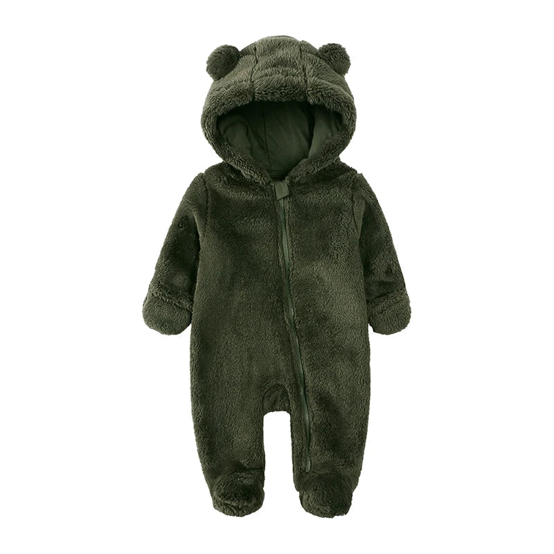 Winter Baby Romper Fleece Met Capuchon Warme Jumpsuit