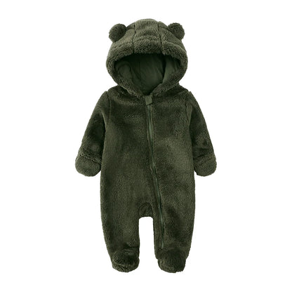 Winter Baby Romper Fleece Met Capuchon Warme Jumpsuit