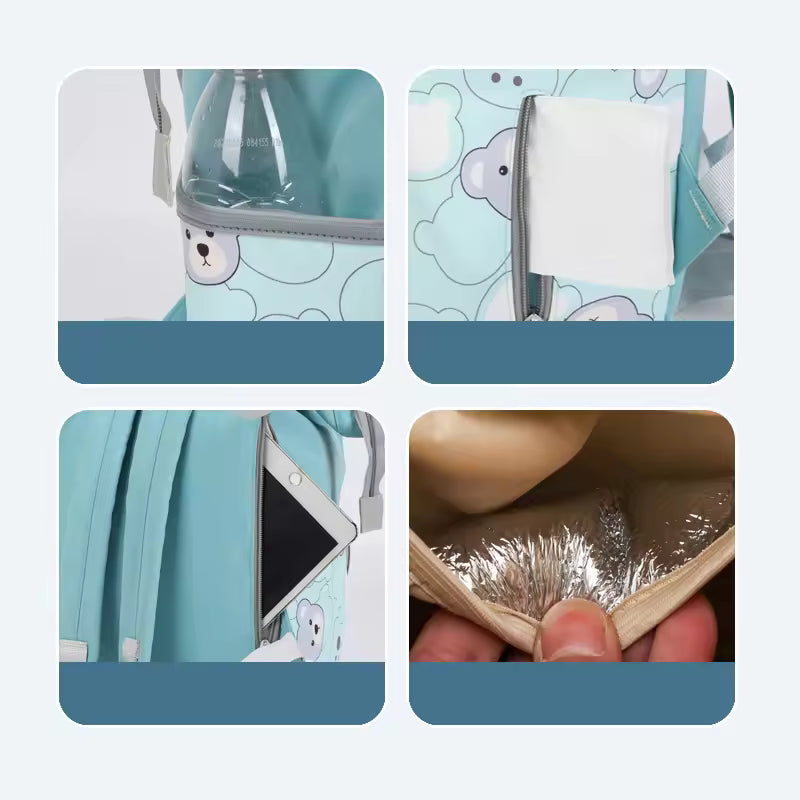 Backpack with bear print