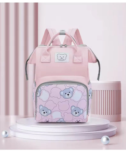 Backpack with bear print