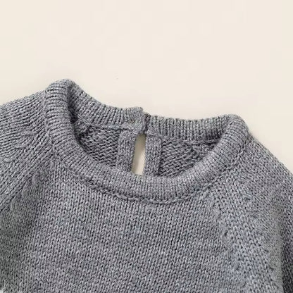 Knitted Romper with Cartoon Bear