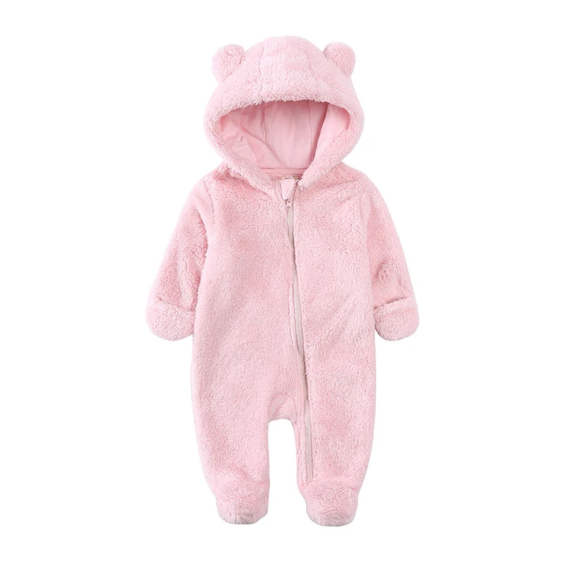 Winter Baby Romper Fleece Met Capuchon Warme Jumpsuit