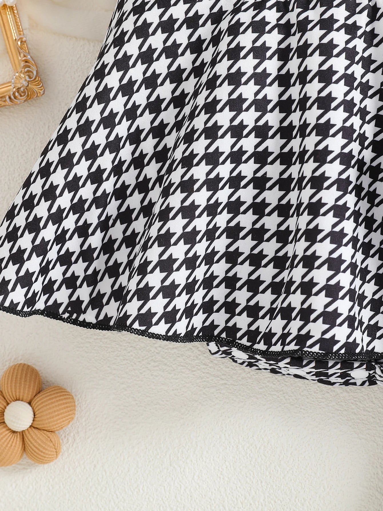 Summer Dress Baby Girl Checked Pattern Black