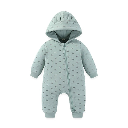 Baby Jumpsuit with Hood 2-way Zipper 