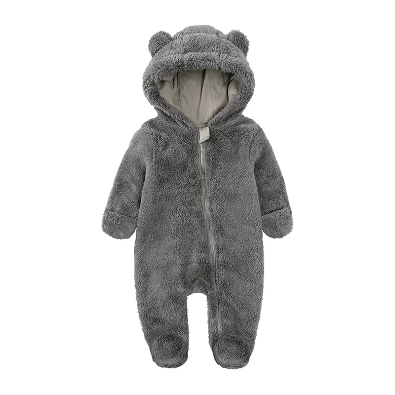 Winter Baby Romper Fleece Met Capuchon Warme Jumpsuit
