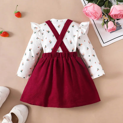 2 Piece Baby Princess Dress Red Set