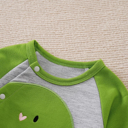 Baby Bodysuit with Dinosaur Print - Green