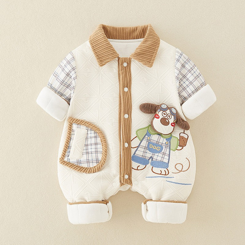 Warm cotton romper for boys