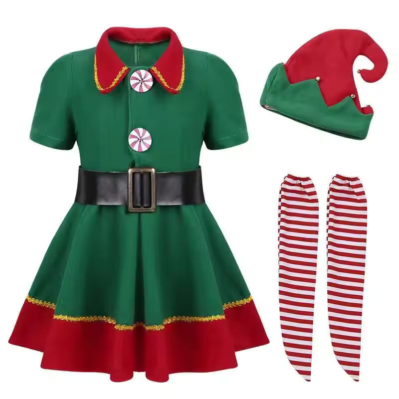Green Costumes Christmas Party Dress