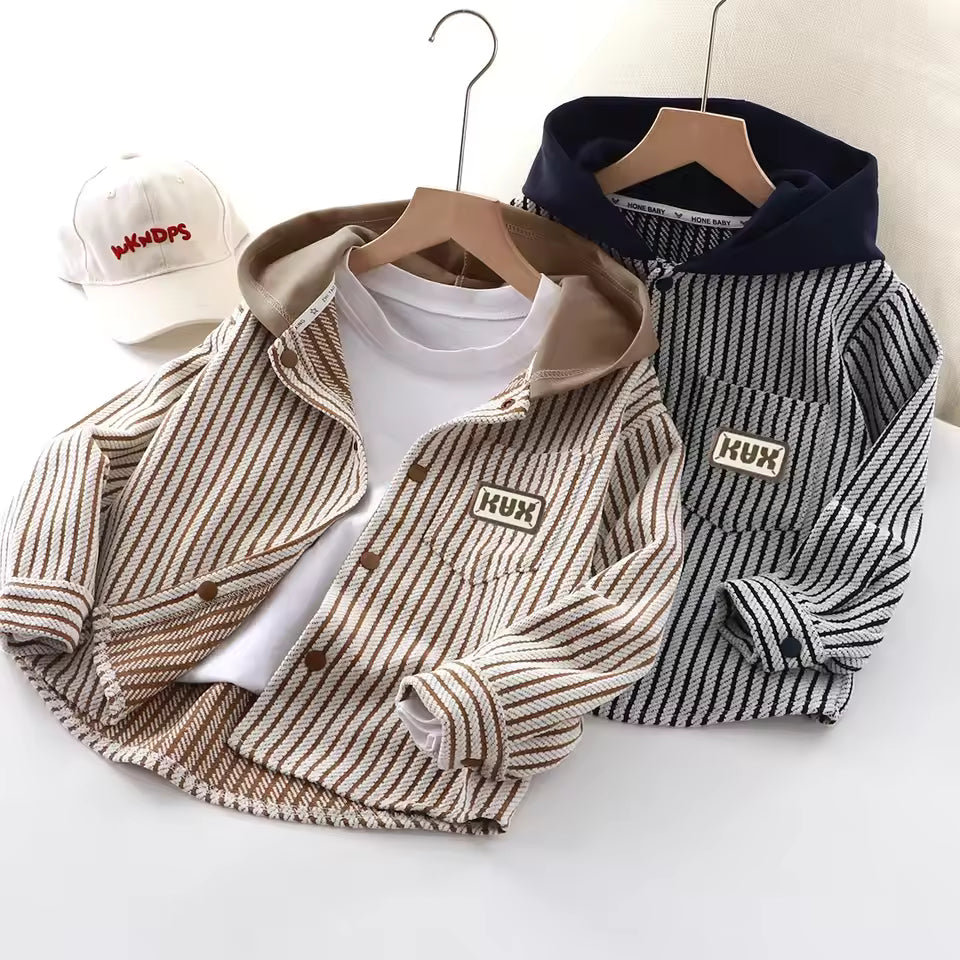 Toddler Striped Hooded Coat