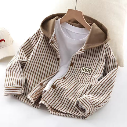 Toddler Striped Hooded Coat